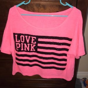 love pink crop top